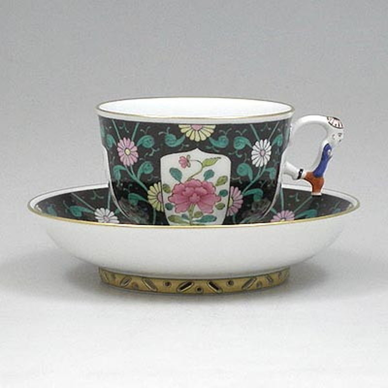 ヘレンド Herend SN 西安の黒 ティーカップ＆ソーサー 3364【25％OFF SALE】